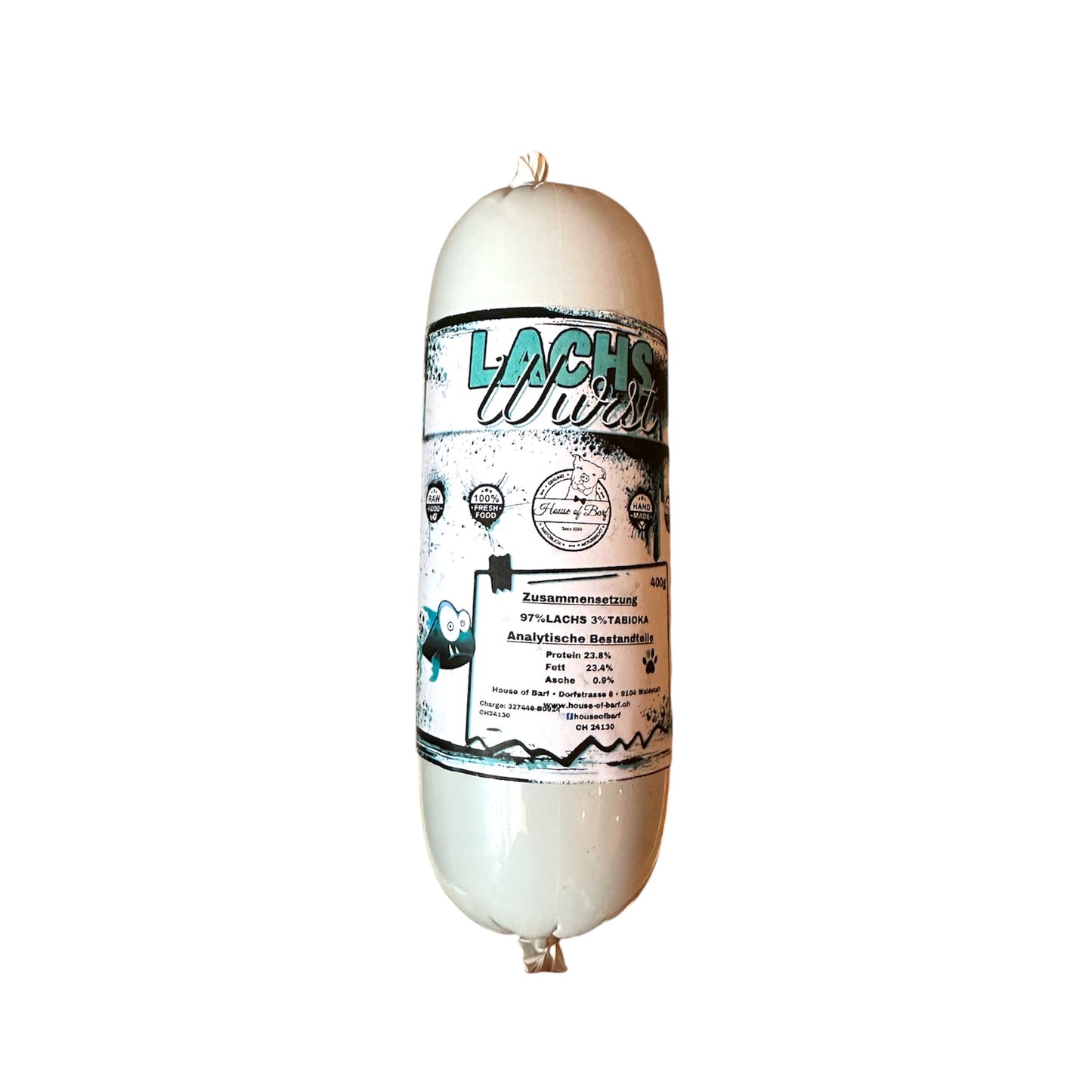 Hundewurst Lachs - House of Barf - Hundefutter - BARF - Hundeshop