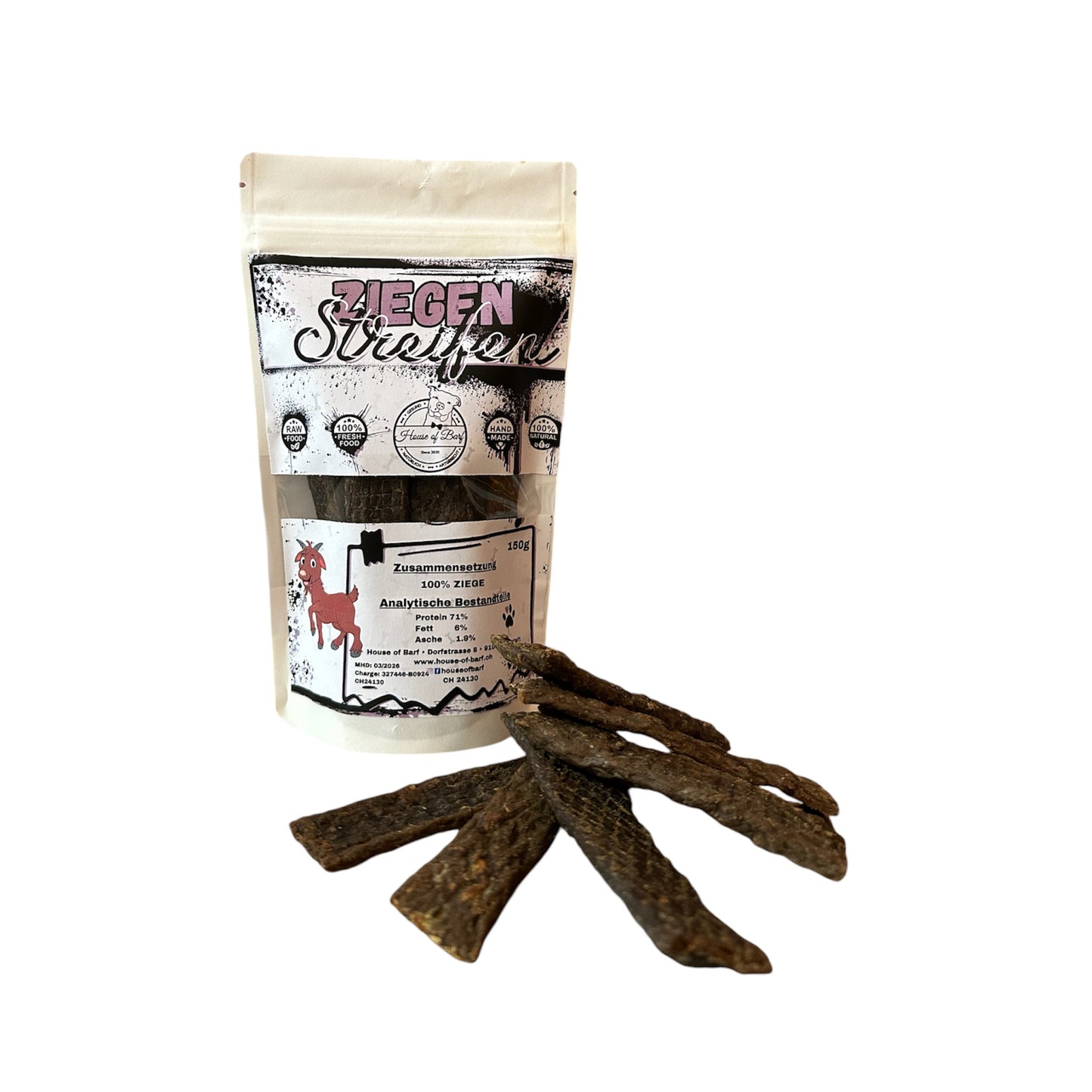 Ziegen Streifen - House of Barf - Hundefutter - BARF - Hundeshop