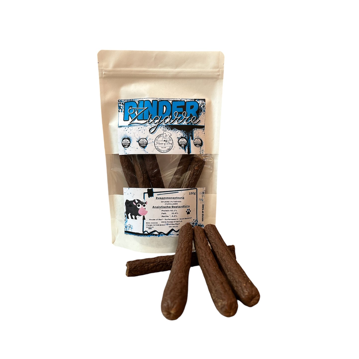 Rinder Zigarren - House of Barf - Hundefutter - BARF - Hundeshop