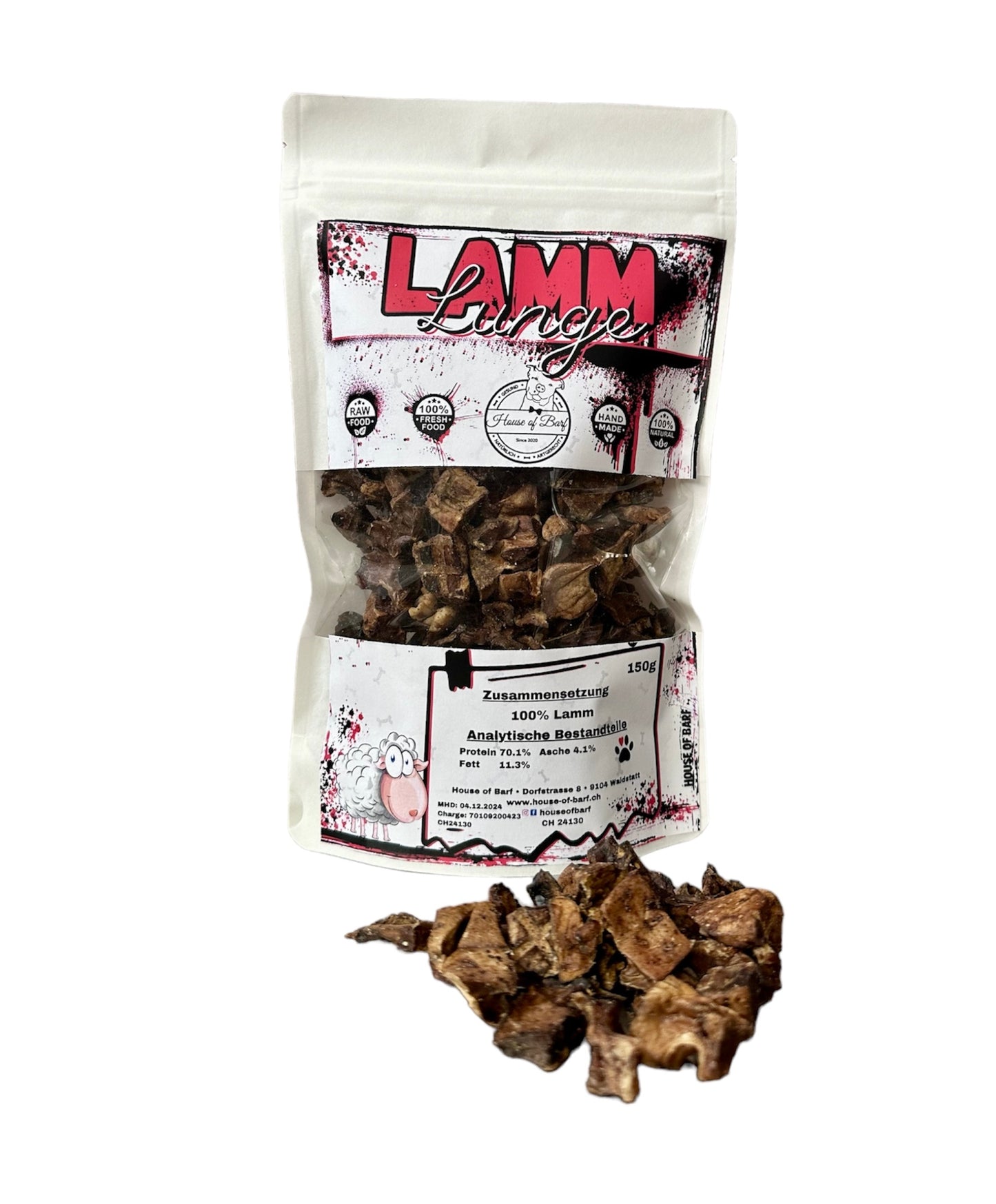 Lamm Lungen Würfel - House of Barf - Hundefutter - BARF - Hundeshop