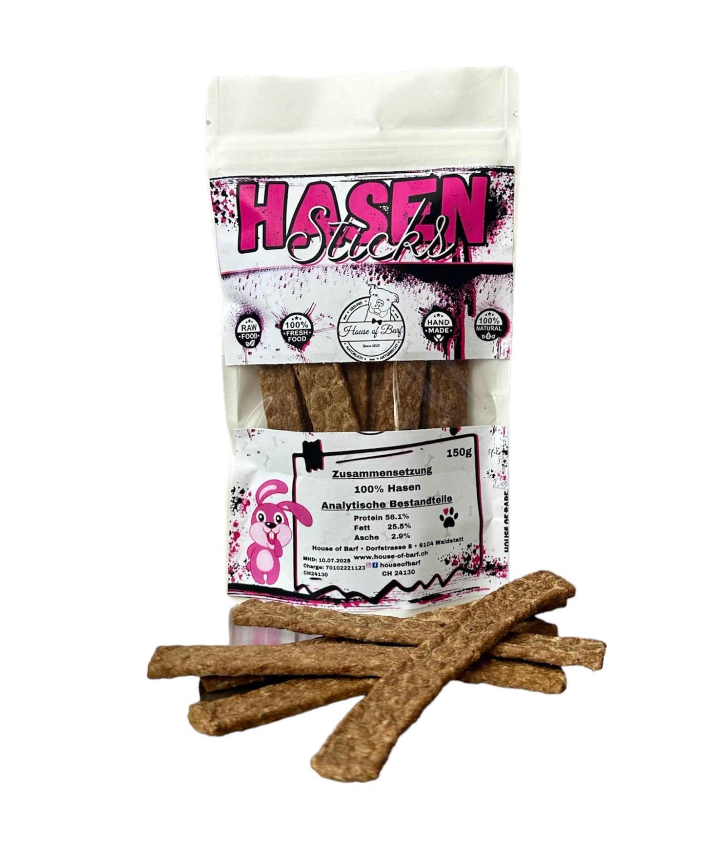 Wildkaninchen Fleischstreifen - House of Barf - Hundefutter - BARF - Hundeshop