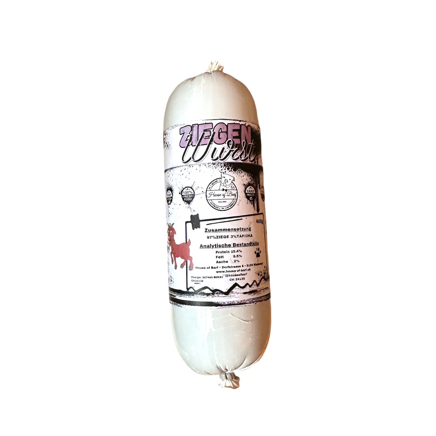 Hundewurst Ziege - House of Barf - Hundefutter - BARF - Hundeshop