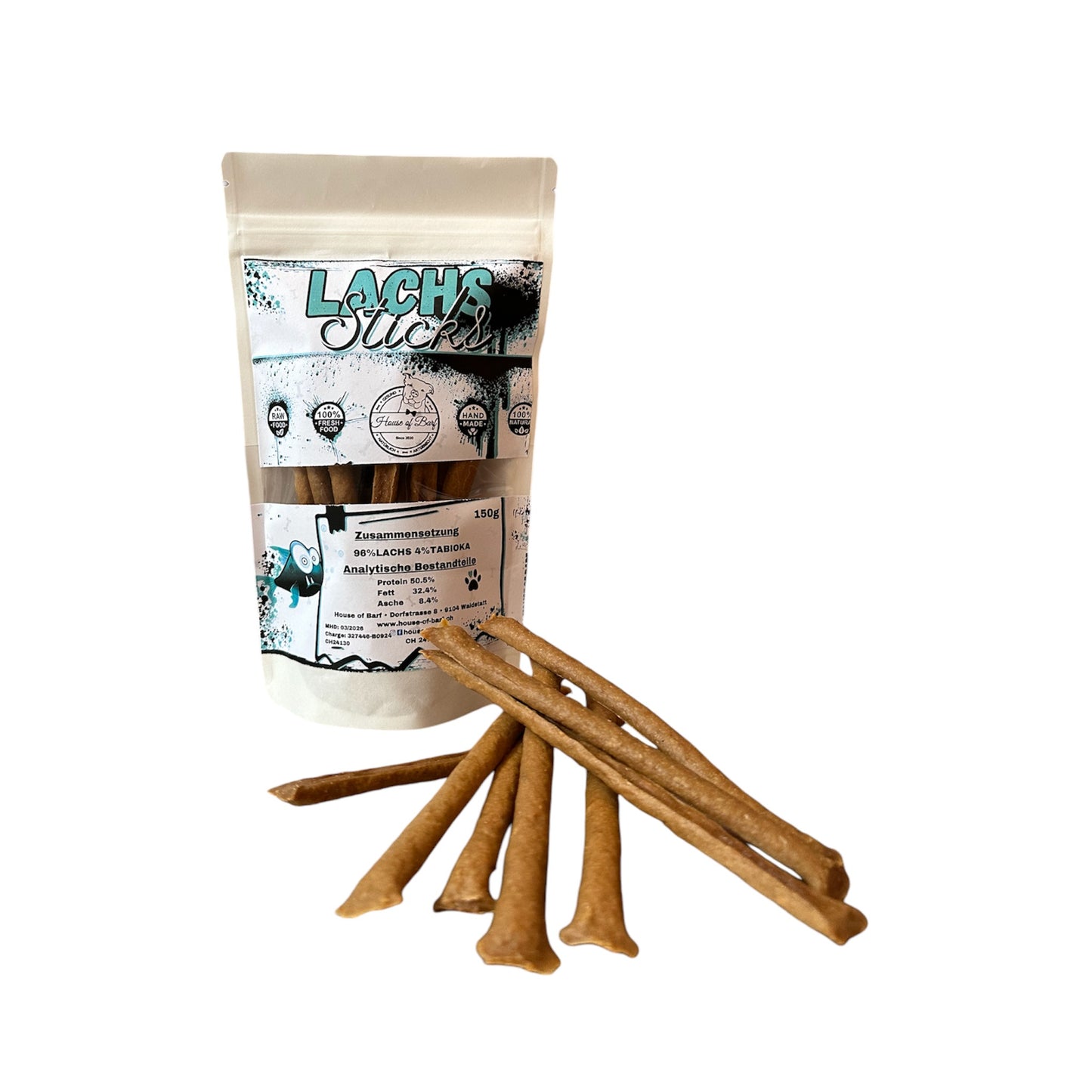Lachs Sticks - House of Barf - Hundefutter - BARF - Hundeshop