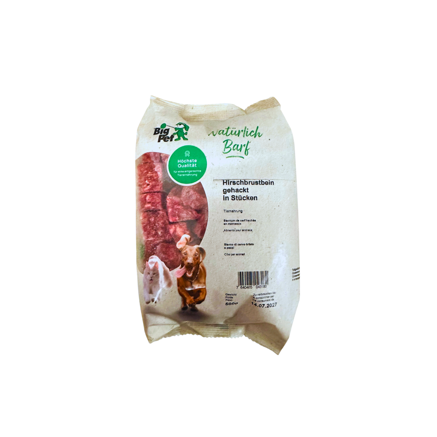 Hirsch Brustbein Würfel - House of Barf - Hundefutter - BARF - Hundeshop