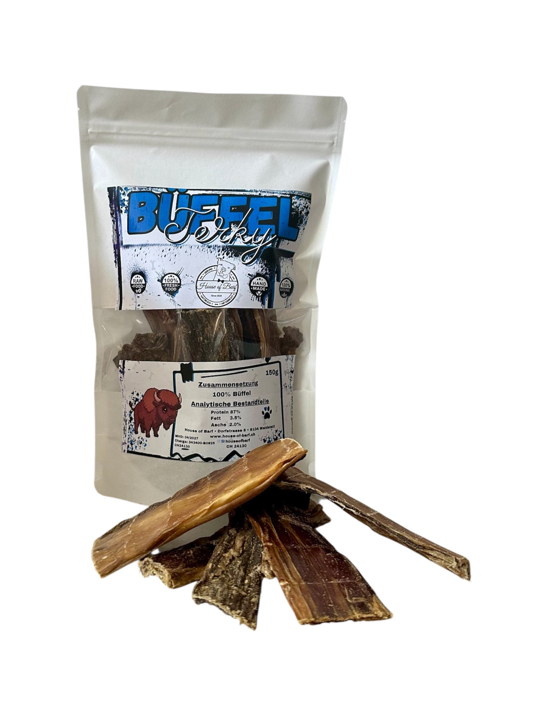 Büffel Dörrfleisch - House of Barf - Hundefutter - BARF - Hundeshop