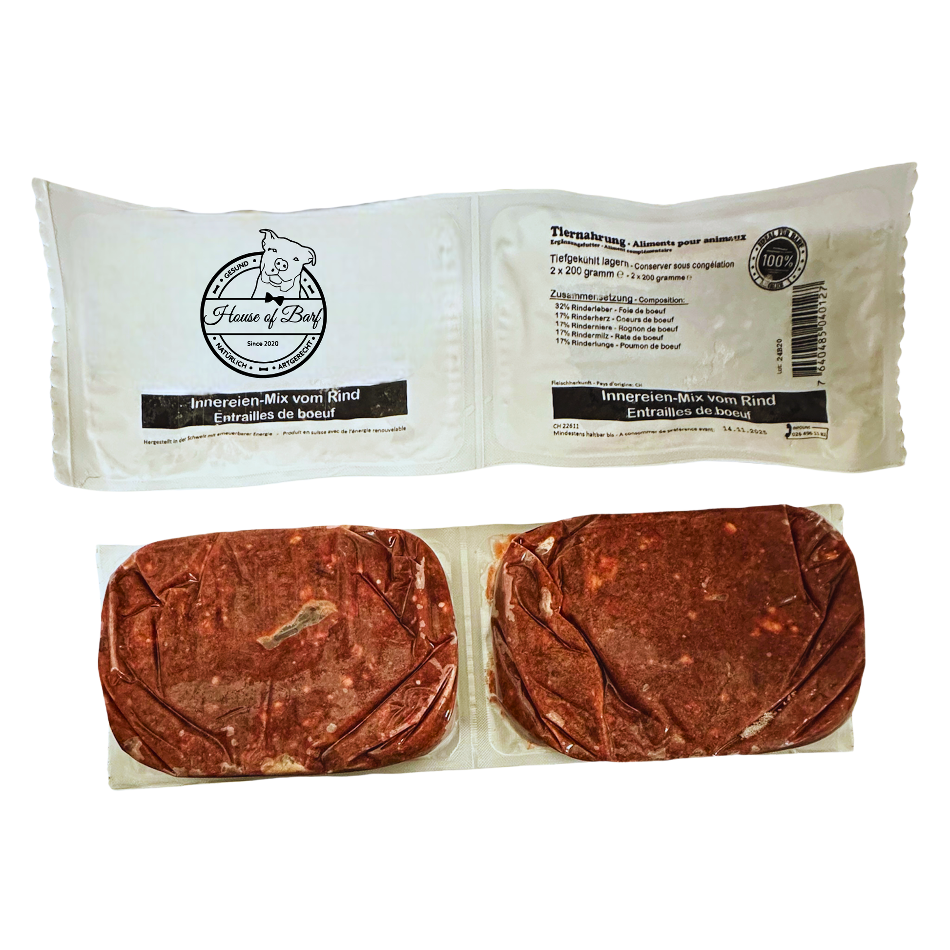 Rinder Innereien Mix Gewolft - House of Barf - Hundefutter - BARF - Hundeshop